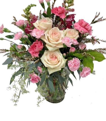 Roses & Mini Carnations in Vase - Carnations Catalog - Order Online and ...